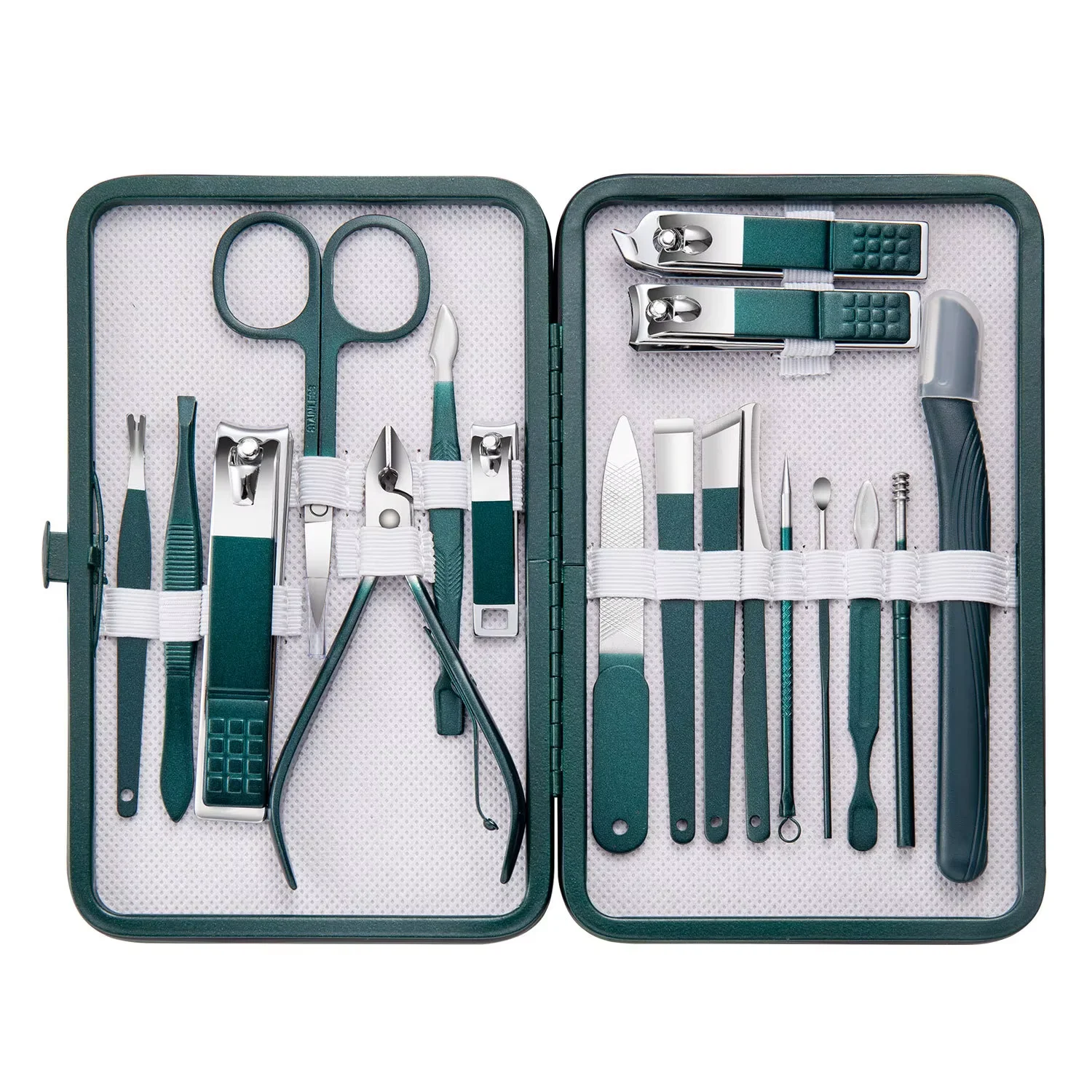 Nail Clipper Set Stainless Steel Grooming Tools Set With Portable Case Manicure Art Tool Green Nails Cut