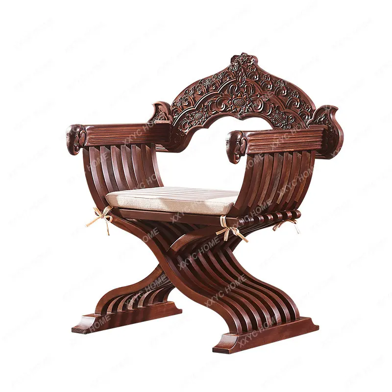 

Solid Wood Carving Leisure Sofa Tea Table and Chair Combination Southeast Asian Style Living Room Three-Piece Furniture