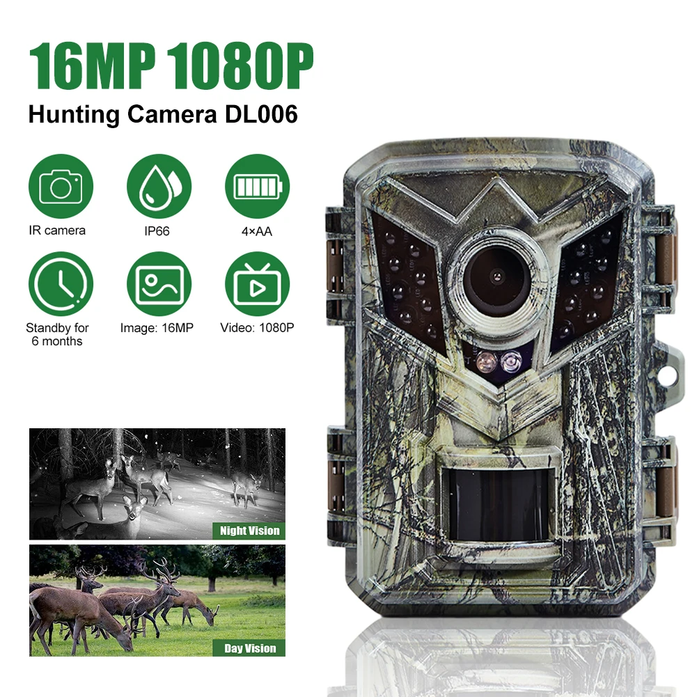 

16MP 1080P Mini Hunting Camera Motion Activated 0.2s Trigger Time Infrared Night Vision Wildlife Obervation Trail Game Scouting