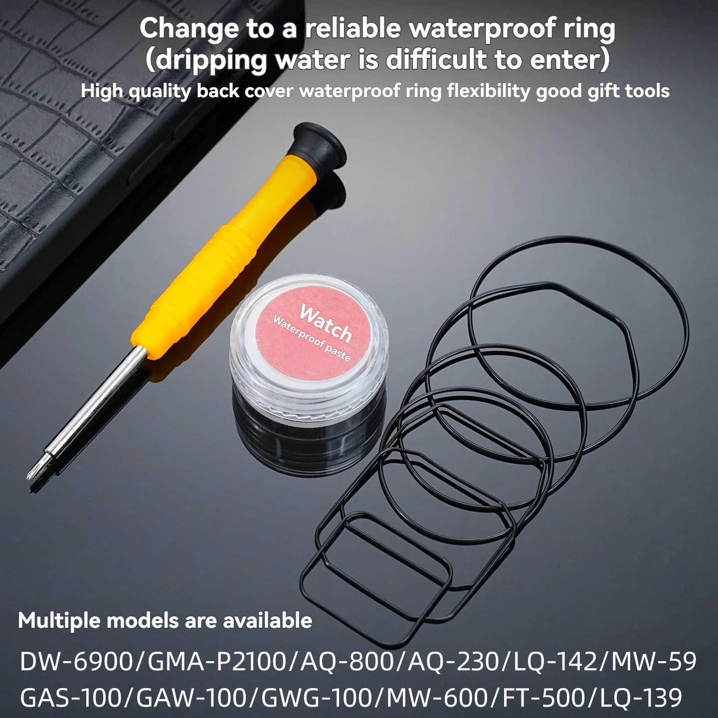 Waterproof Watch Back Cover Sealing Ring with Tools