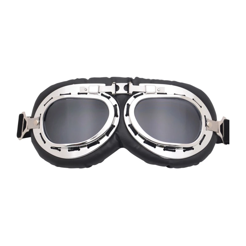 Windproof Retro Motorcycle Goggles Glasses Vintage Moto Classic Goggles for Pilot Style Steampunk ATV Bike Copper Helmet 2