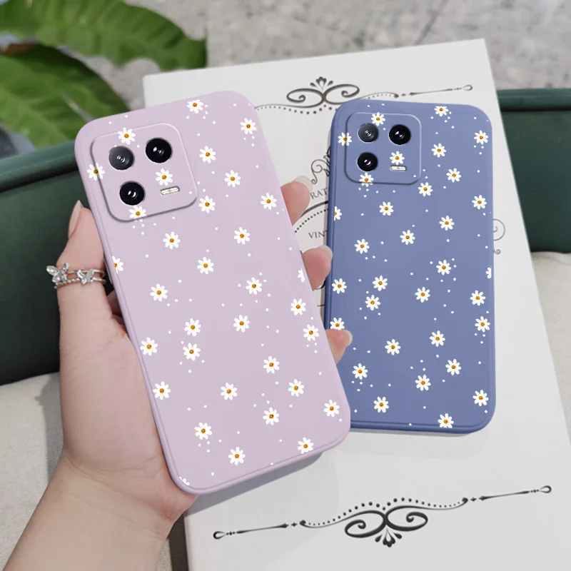 Floral Daisies Liquid Silicone Phone Case Cover