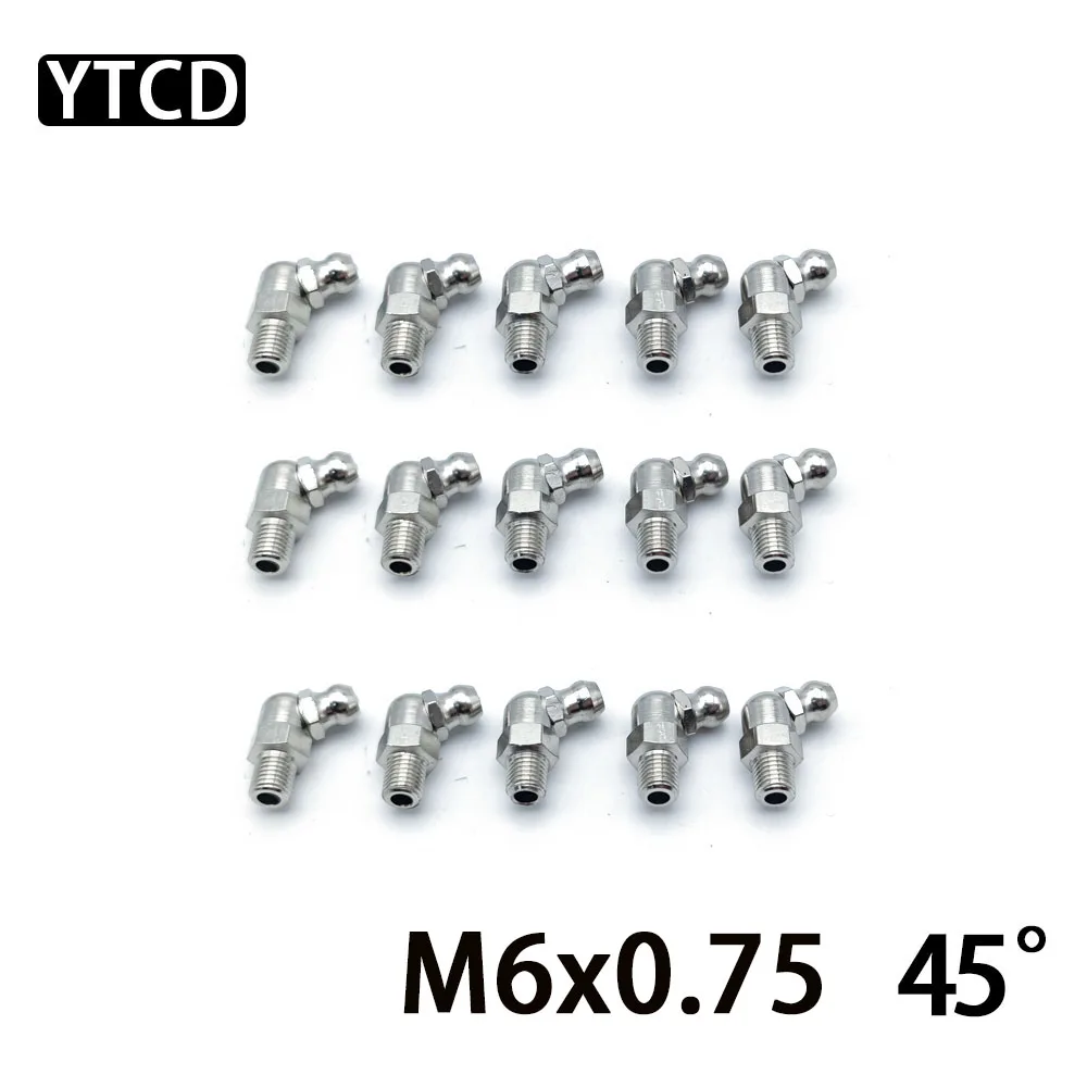 Graxa Fitting Hiwin Egw Hgh Slider Especial Graxa Mamilo Rosca Externa Tamanho Padrão 10 Peças m6 0.75 45 °