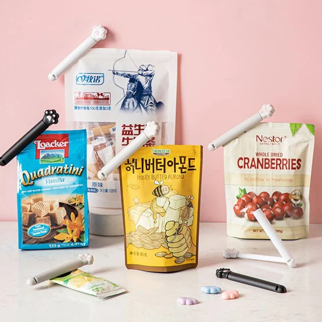 Hordozható Táska Klip Nedvességálló Táskák Tömítő Klipek Macska Karom Snack Tömlő Háztartási Tároló Szervező Konyhai Kiegészítők - Image 6