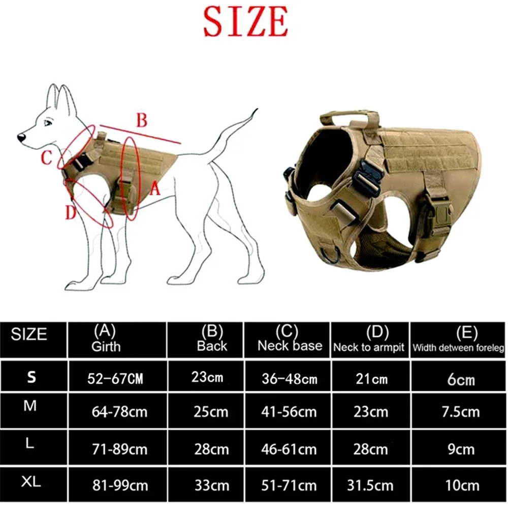 

Leash All Shepherd Military And German For Breeds Training Vest Dogs Harness Pet Dog Retriever Set Tactical Golden
