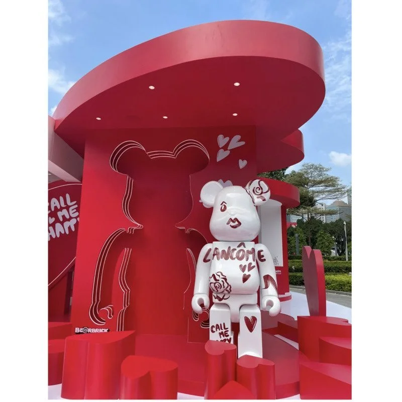 Bearbrick 400% Violence Bear Bear Brick Sculptures Figurines Lipstick  Co-branding Bearbricks Kawaii Room Decor Bear Bricks Gifts - AliExpress