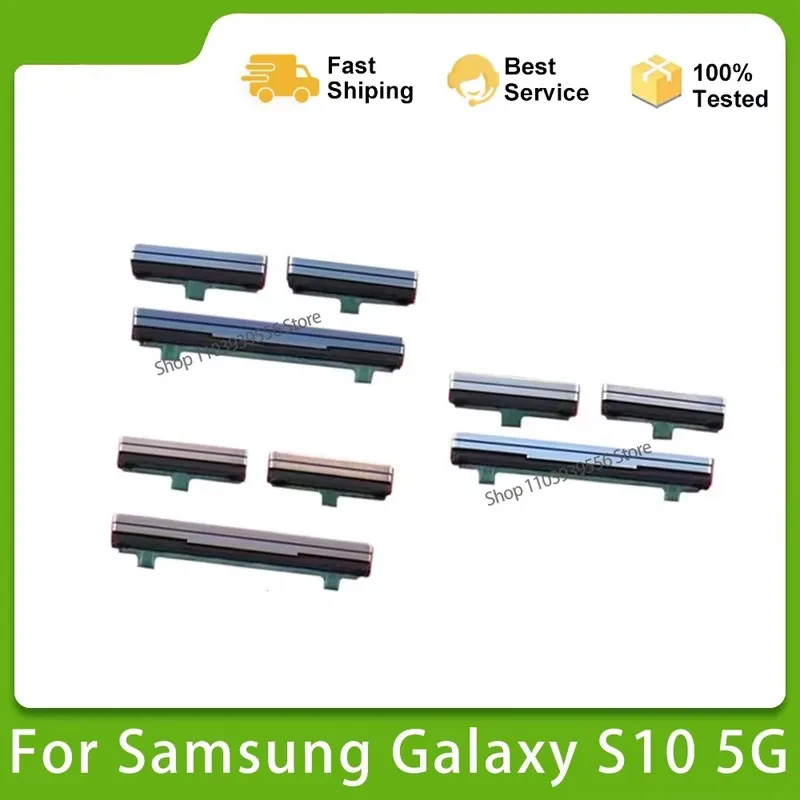 삼성 갤럭시 S10 5G G977 G977N G977U G977B G977 휴대폰용 새 전원 볼륨 버튼, 새 하우징 프레임, 온오프 키, 푸시 버튼
