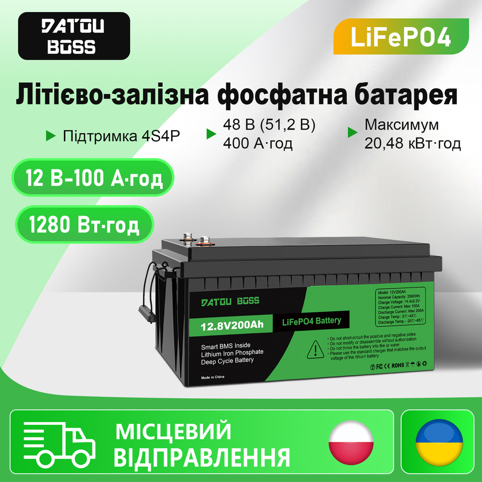 DATOUBOSS 12V100ah Portable Rechargeable LiFePO4 Battery Built in Smart BMS Deep Cycle 10000+ for RV Solar No VAT