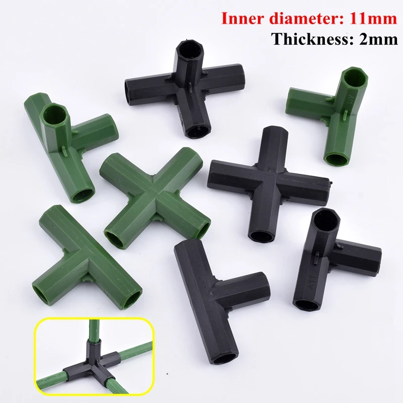 2-30Pcs Gardening Plant Stakes Edging Corner Connection Wardrobe Greenhouse Frame Building Fittings Connectors For Flower Stands