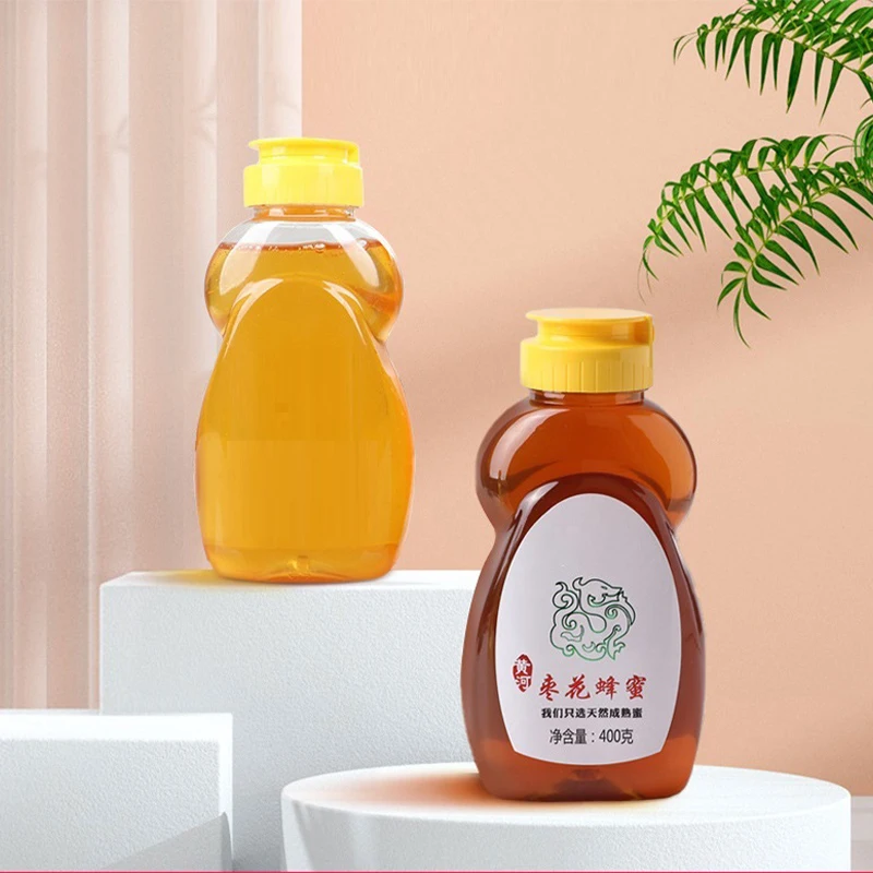 

290ml Honey Bottles Bottle Squeeze Dispenser Packaging Salad Dressing Jar Mini Jam Clear Containers Empty Ketchup Syrup Sauce