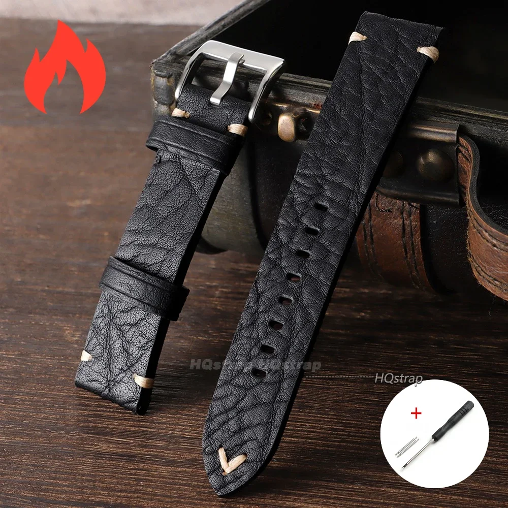 Luxury Genuine Leather Watch Strap - Elegant Universal Bracelet Wristband Accessories