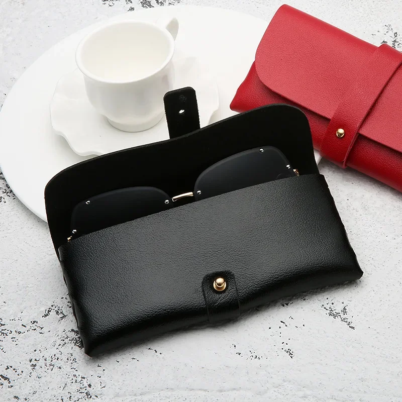 1PC Fashion Men Women Portable Glasses Case Magnetic PU Leather Fold-able Sunglasses Eyeglass Box Holder Eyewear Accessories