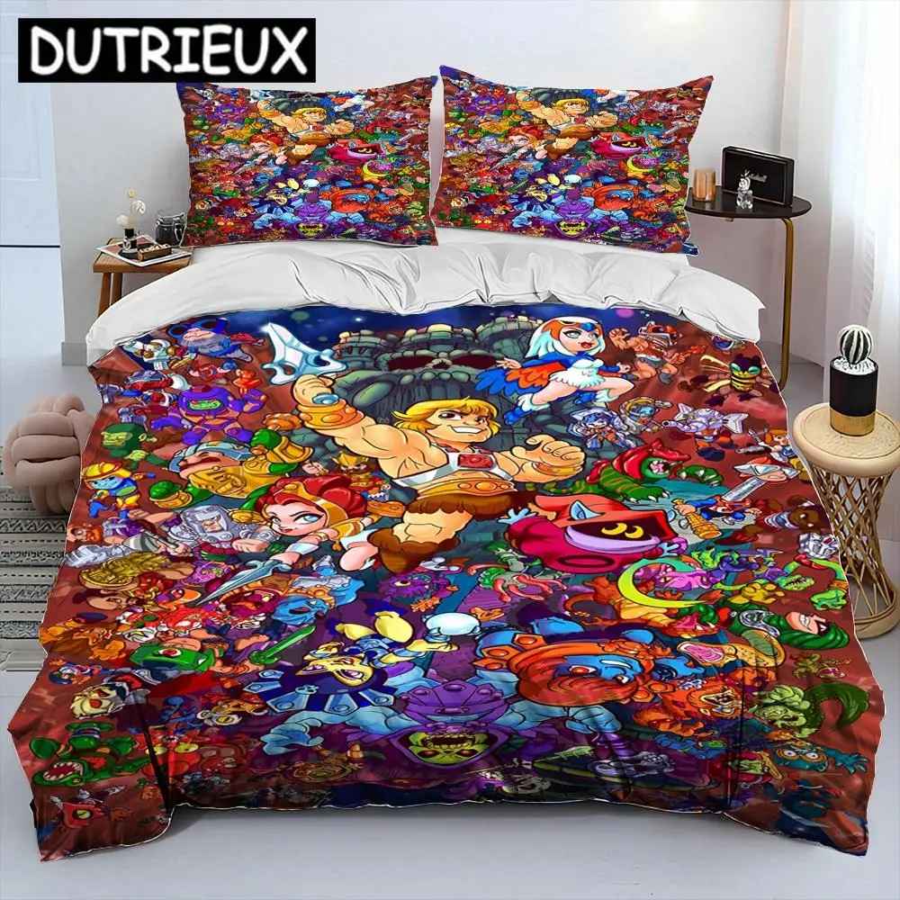 

He Man And The Masters Of The Universe Comforter Bedding Set,Duvet Cover Bed Set Quilt Cover Pillowcase,Queen Size Bedding Set