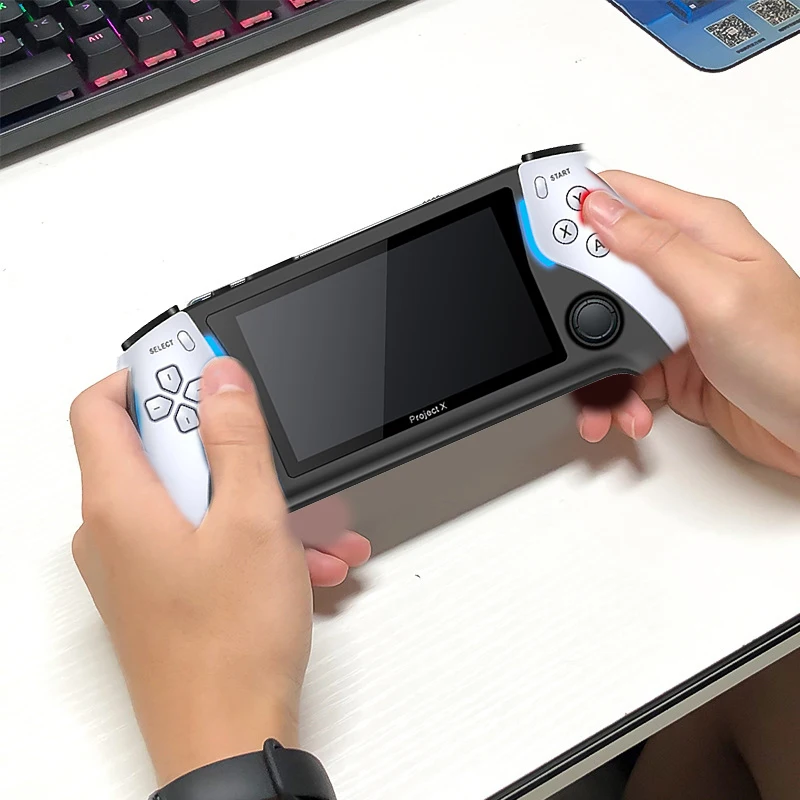 프로젝트 X 4.3 인치 고화질 Ips 스크린 핸드헬드 게임 콘솔, PS1 아케이드 Hd 출력 플레이어 배틀 지원