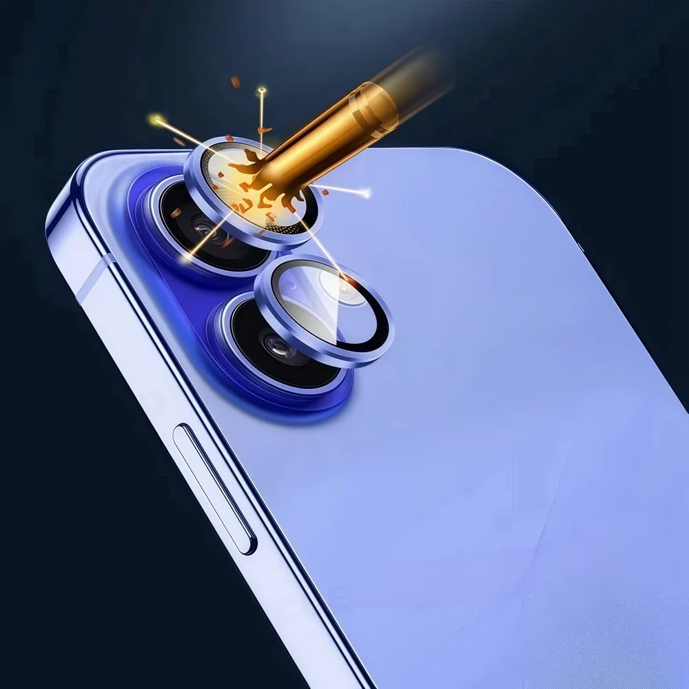 Premium Aluminum Camera Lens Protector with Tempered Glass Cover - 2-3 Piece Set