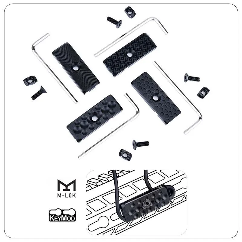 Système De Gestion De Câbles M-LOK Keymod – Rails & Covers Noirs Pour Accessoires