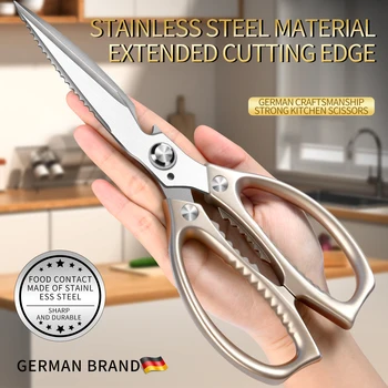 Stainless Steel Kitchen Scissors Bone Cutting Shears Professional Food Grade Scissors Anti-slip Handle Household Cooking Tools 1