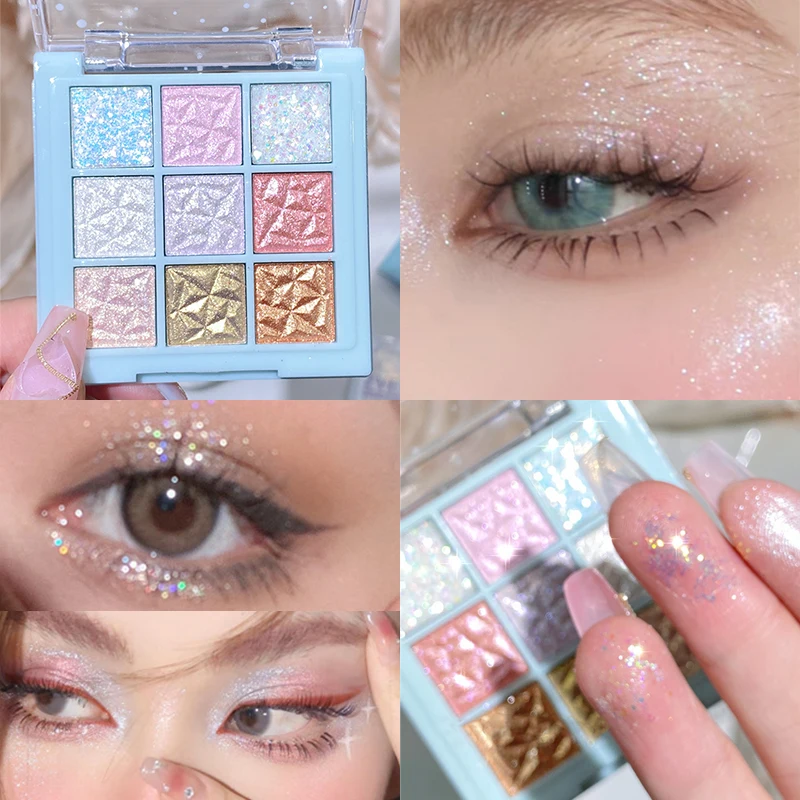 9-Colors Eye Shadow Palette Snowflake Pearlescent Matte Delicate Eye Makeup Color Shimmer Eye Shadow Sexy Girl Gifts Cosmetics