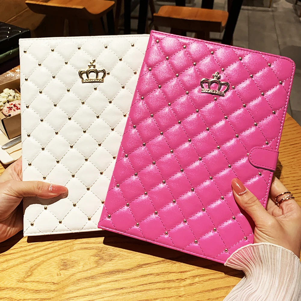 Suporte de Lambskin Smart Case para Ipad Ipad 7th 8th 9th 10th Gen Ipad Air4 Air5 Pro11 Ipad 9.7 2023 2023 Mini Coque