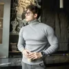 New Men's Turtleneck Sweaters Autumn Knitted Striped Streetwear Warm Long Sleeved Pullover Solid Color Basic Style Casual Tops 1