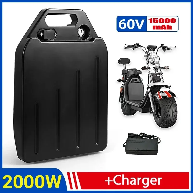 

Lithium Battery for Electric Vehicles Waterproof 18650 for Two Wheel Foldable Citycoco Electric Scooter 60V 50Ah Battery+charger