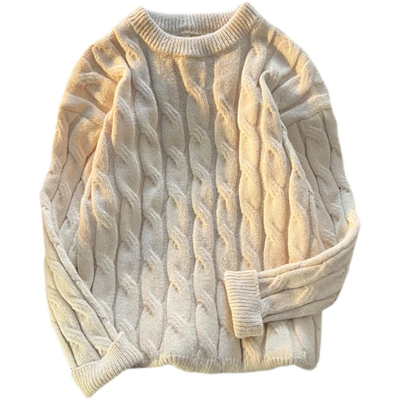 

Модный мужской свитер с круглым вырезом, Свободный вязаный свитер в ленивом стиле, Повседневный пуловер, пальто, мужская одежда
