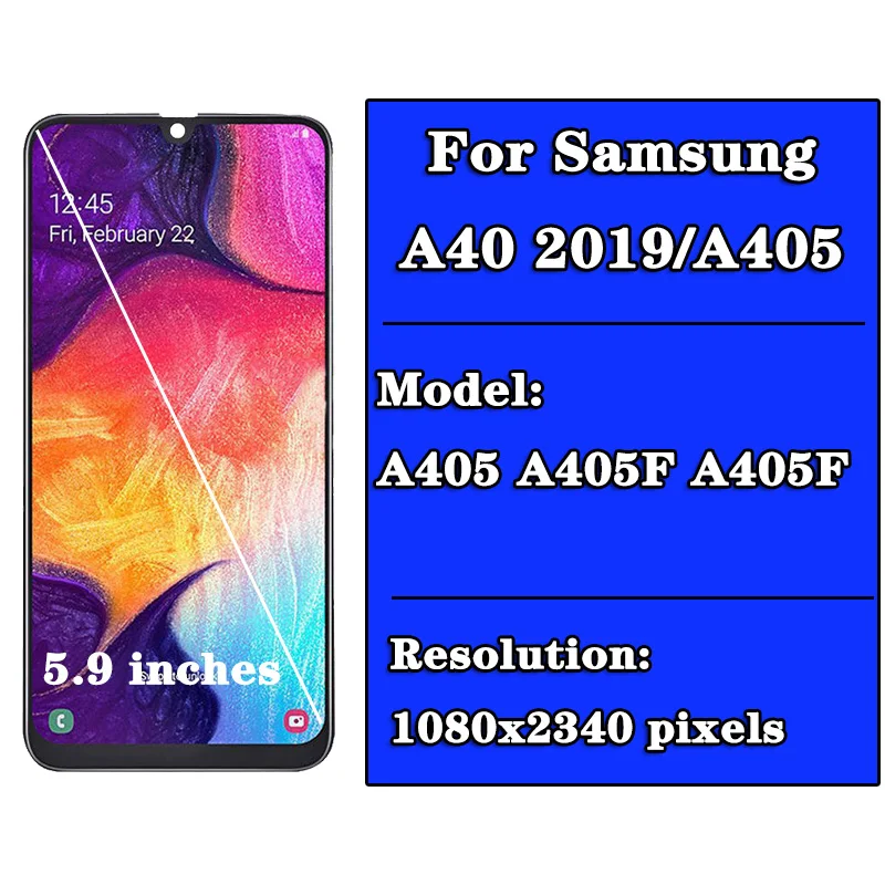 Фото Super AMOLED для Samsung A40 LCD 2019 A405 дисплей сенсорный экран дигитайзер Замена для Samsung A405F A405FN A405FM №3