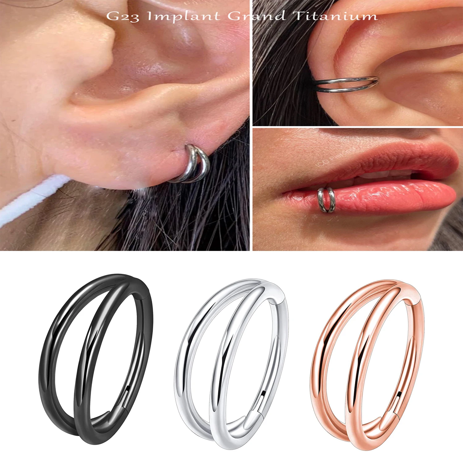 Nose Hoop Titanium Conch Earrings G23 Titanium 16G Cartilage