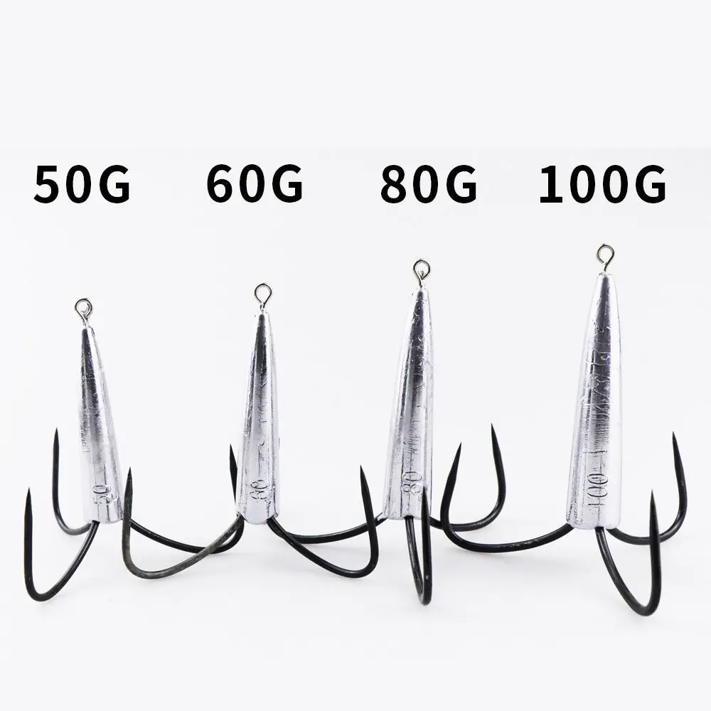 Cheap 1PCS 30g 40g 50g 60g Four Anchor Hooks Big Sharpened Fishing