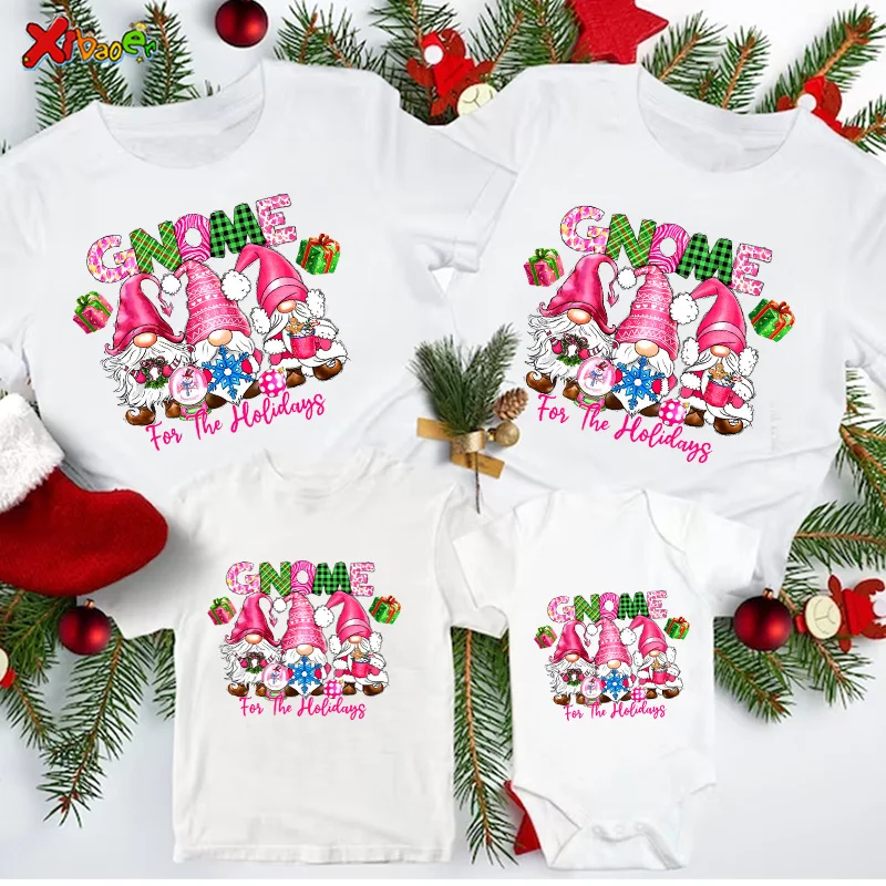 Merry Christmas T Shirt Family Matching Outfit Baby Rompers Pajamas Clothes Party Mommy and Son Clothes Christmas Clothing Kids