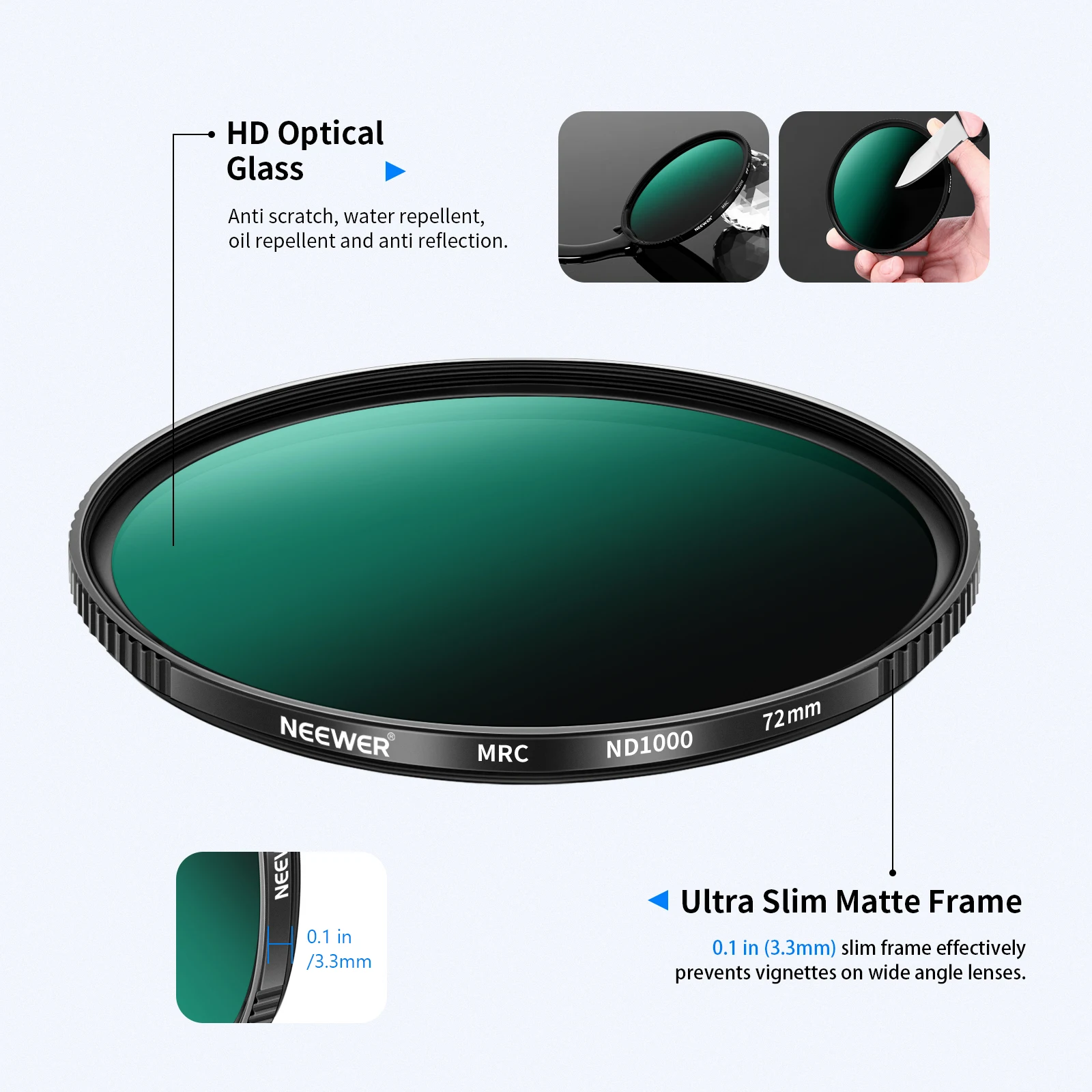 40.5mm ND Filter ND1000 10 Stops Neutral Density Filter Multi Layer Nano Coated/
