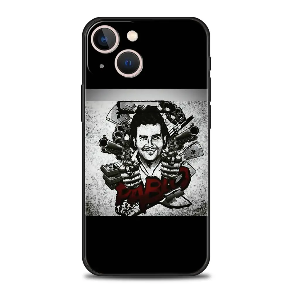 Luxurious Black Silicone Phone Case Inspired by Narcos TV Series Featuring Pablo Escobar Design