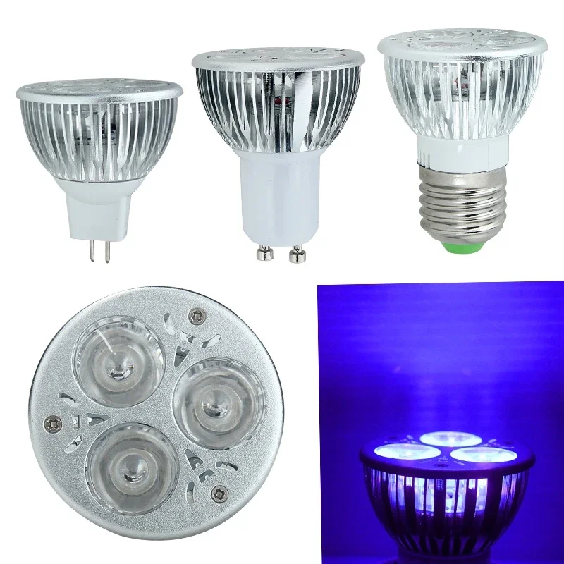 UV Disinfection Lamp 3W E27/GU10/MR16 UV Ultraviolet Purple Light LED Bulb 85-265V/12V Home Bedroom Kitchen Energy efficient