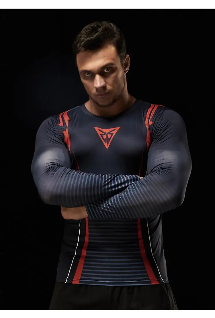 ZRCE Herren-T-Shirts, Herren-Sport-Shirts, schnell trocknend, dünn, für Fitnessstudio, Fitness, Sport, Laufen, Training, T-Shirts, Jiu-Jitsu Rashguard – Detail 11