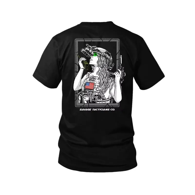 T-shirt da uomo per sport all'aria aperta, t-shirt tattica, t-shirt da uomo traspirante in cotone con scollo a O, a maniche corte, abbigliamento casual - immagine 2