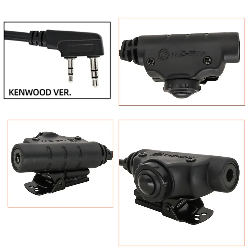 TCIHEADSET Tactical  Airsoft V2 U94 PTT Adapter  Icom / Kenwood / Midland / Motorola  Cable Plug Compatible Tactical  Headset