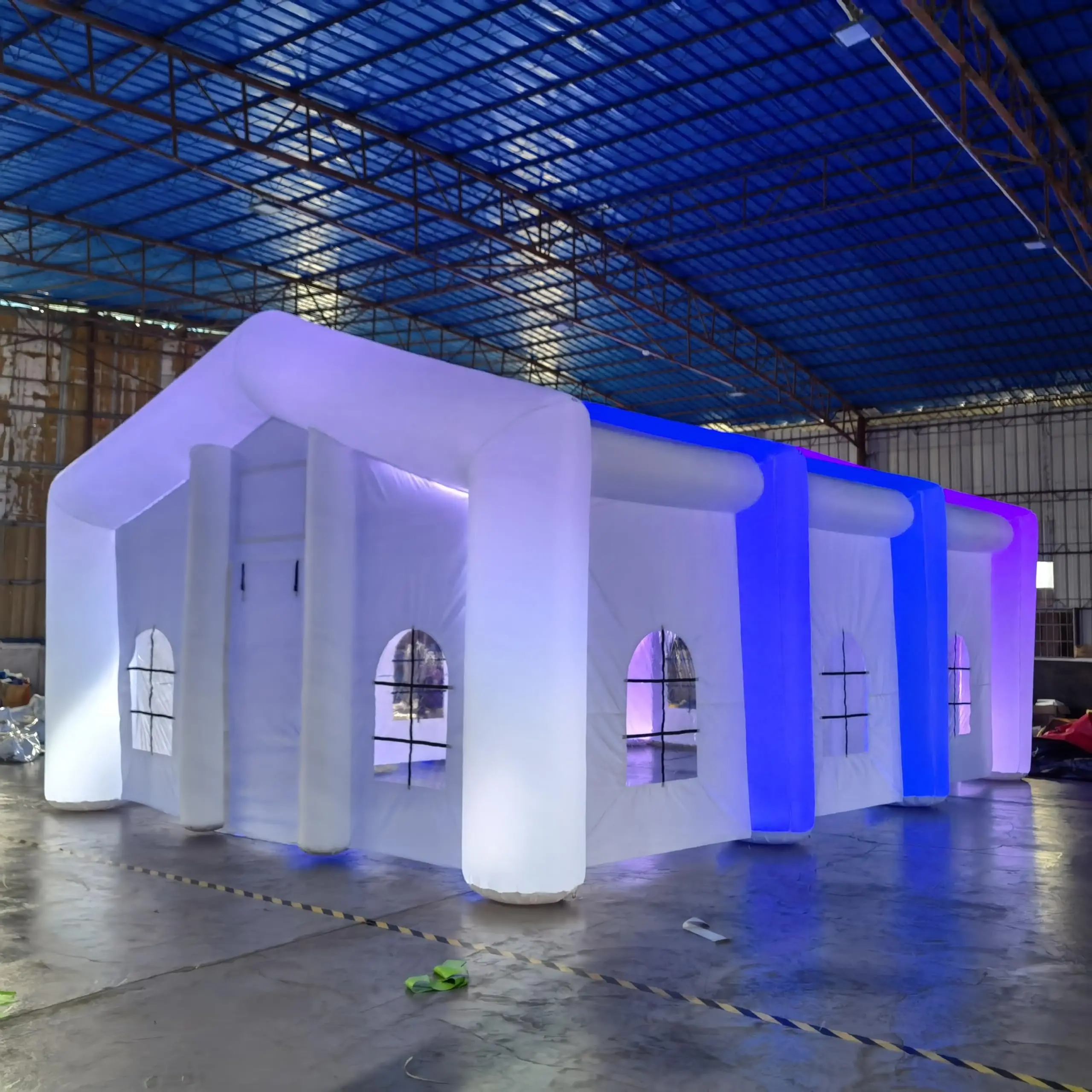 Aangepaste opblaasbare nachtclub kubus tent, Disco licht, LED-kleurverlichting, Geschikte luchtblazer voor verjaardagsfeestje