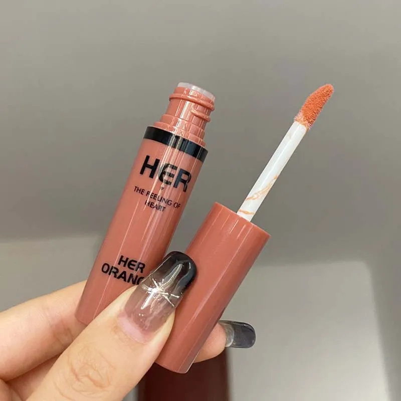 Mirror Nude Brown Glass Liquid Lipstick Water Light Lip Gloss Waterproof Lip Glaze Lasting Women Sexy Red proof_voghion.com