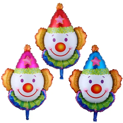 

50Pcs Various Size Foil Clown Head Balloons Helium Globos Home Decorations for Halloween Christmas Birthday Party Kid Toys