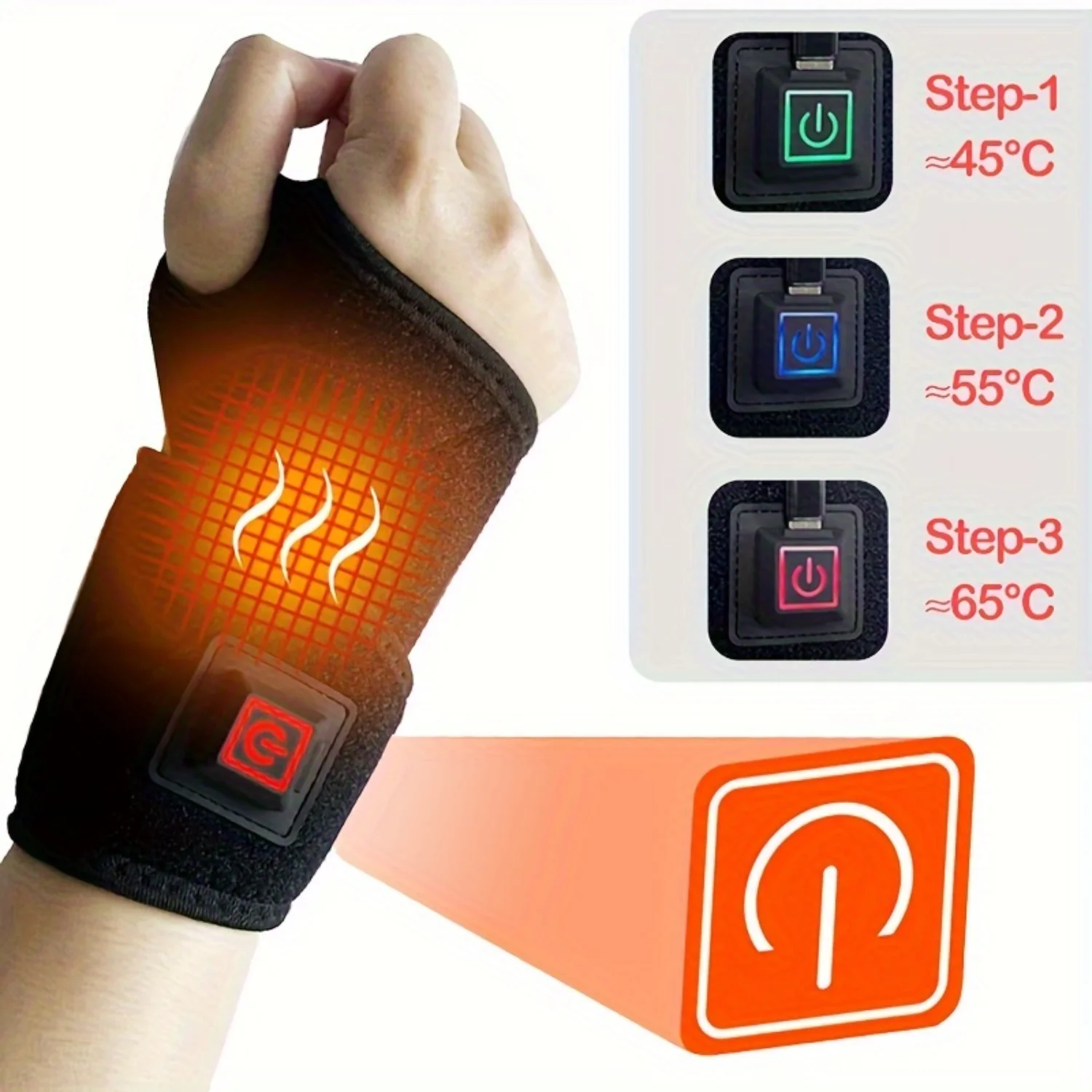1pc USB Hot Compress Infrared Heating Belt, For Back Neck Wrist Head Foot Bare Ankles, For Sports Fitness Training, Use In Every