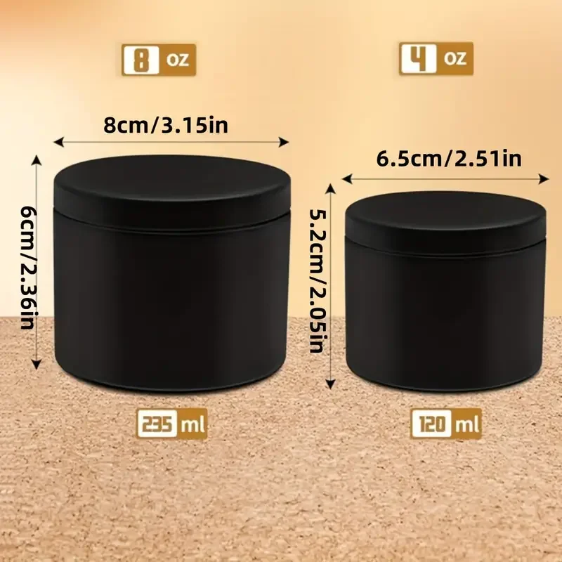 Candle Making Kit Candle Making Supplies Candle Tin Set 12pcs 4/8oz Candle Tins With Lids Round Metal Candle Jars Kit For Loose Candles DIY Storage