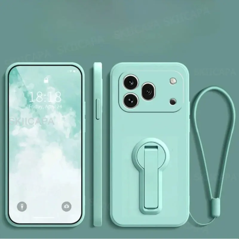 Liquid Silicone Shockproof Case with Lanyard and Stand Holder