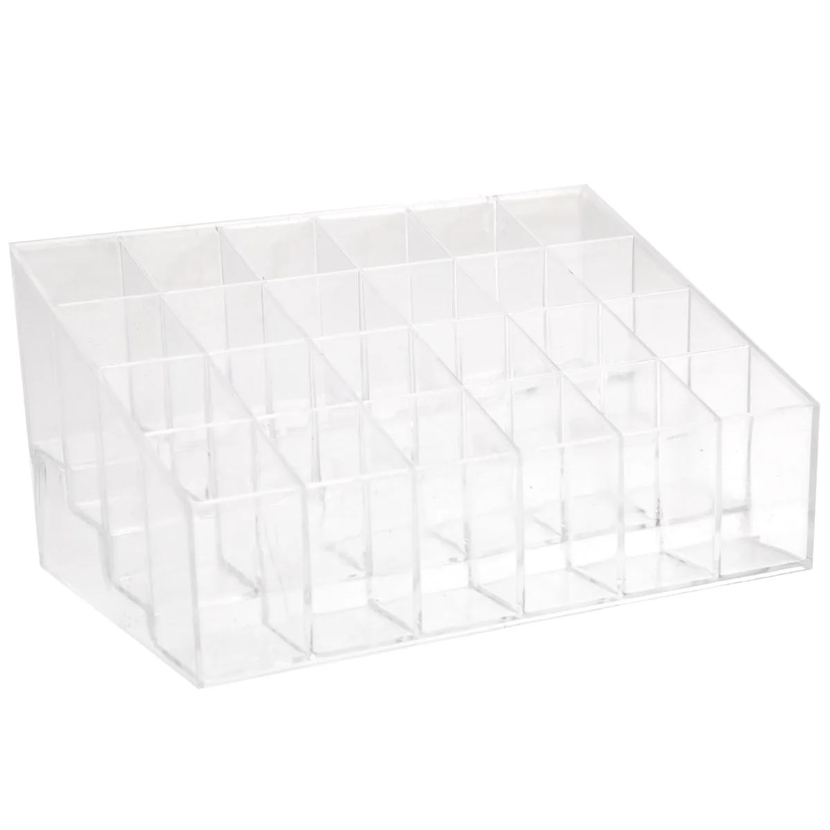 

24-Slot Clear Acrylic Trapezoid Makeup Lipstick Display Stand Storage Rack Holder Organizer