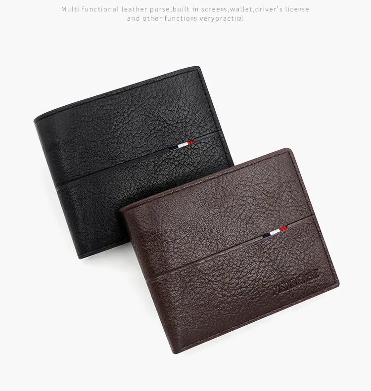 2025 New Male Short Bifold Zipper Card Holder Purse Slim Men's Wallets Simple Coin Pocket High Quality PU Leather Men Money Bag Image 10