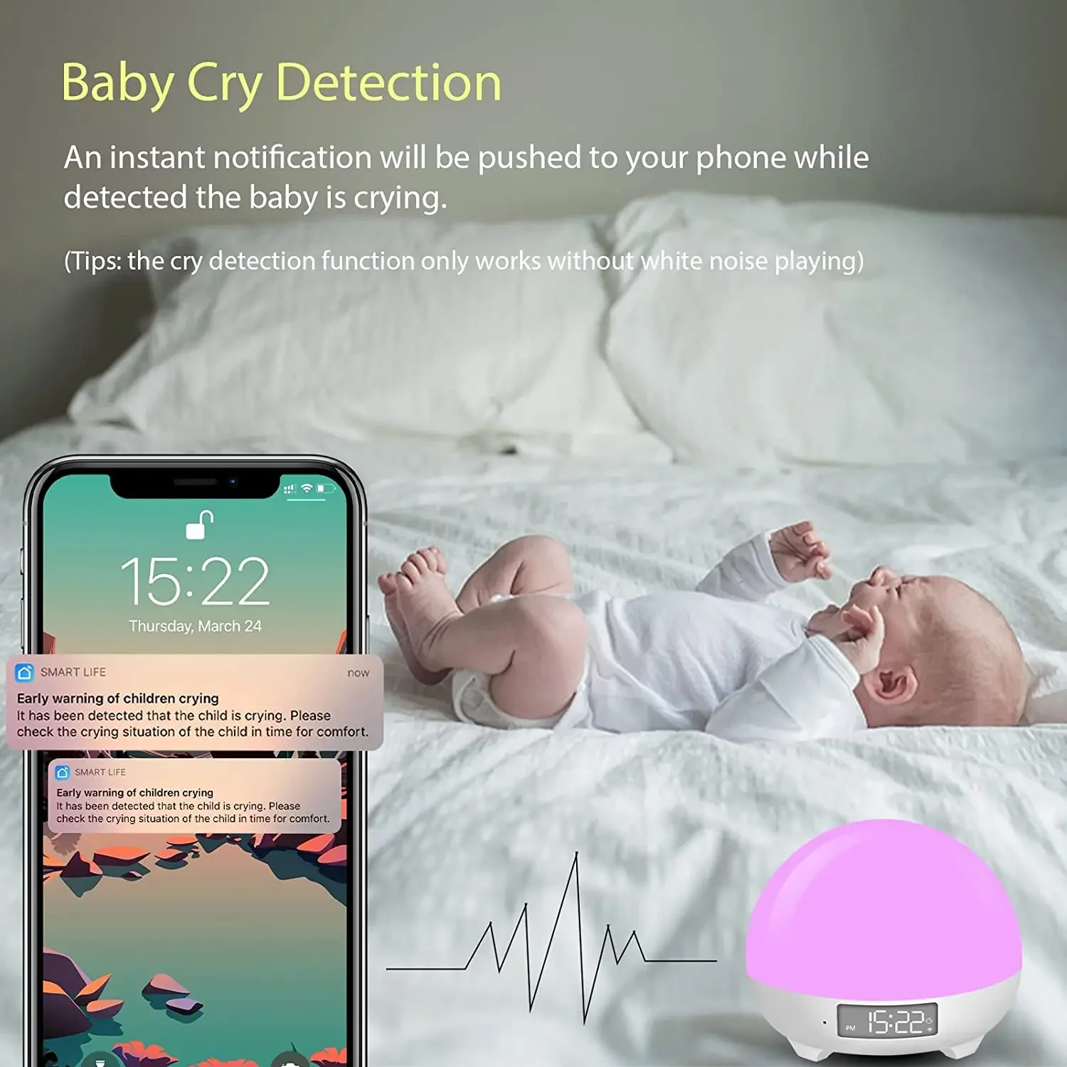 Portable White Noise Sound Machine Baby for Sleeping with Night Light 34 Soothing Sounds for Baby Kids Adults Sleep
