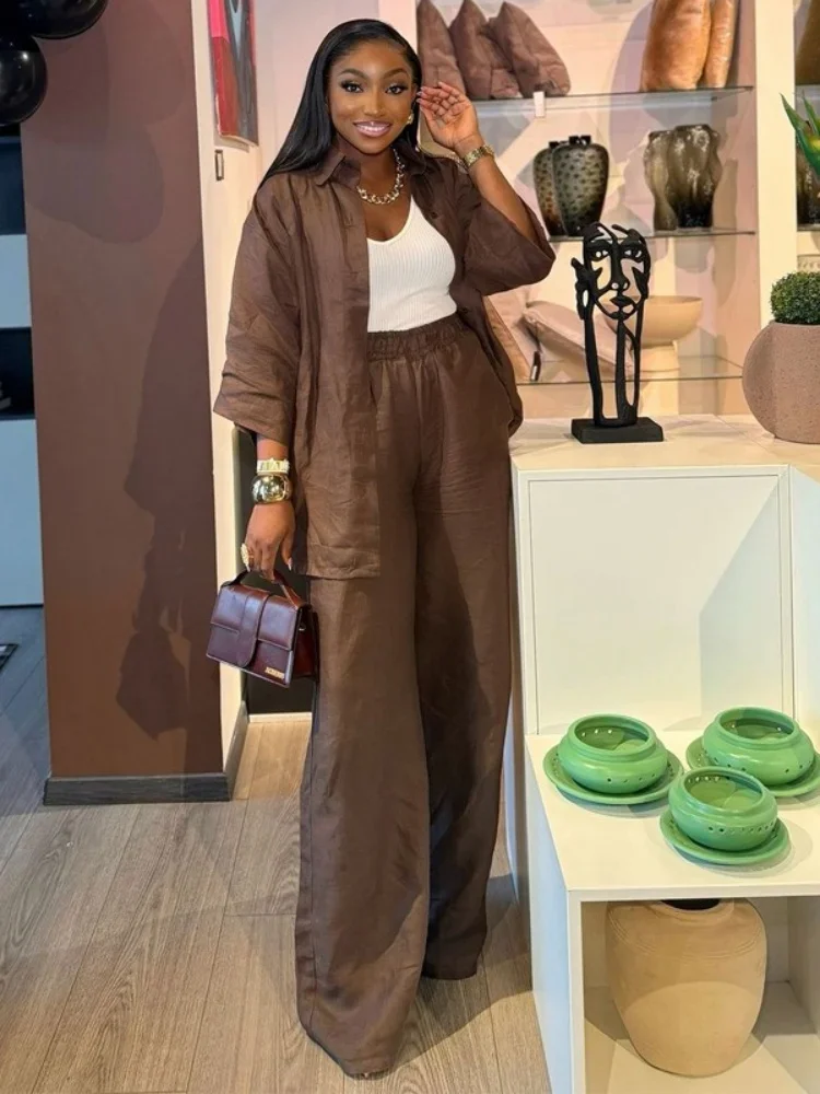 Wmstar Pant Sets Women Solid Long Sleeve 2 Piece Sets Woman Outfit Casual Matching New Summer Clothes Wholesale Dropshpping 2025