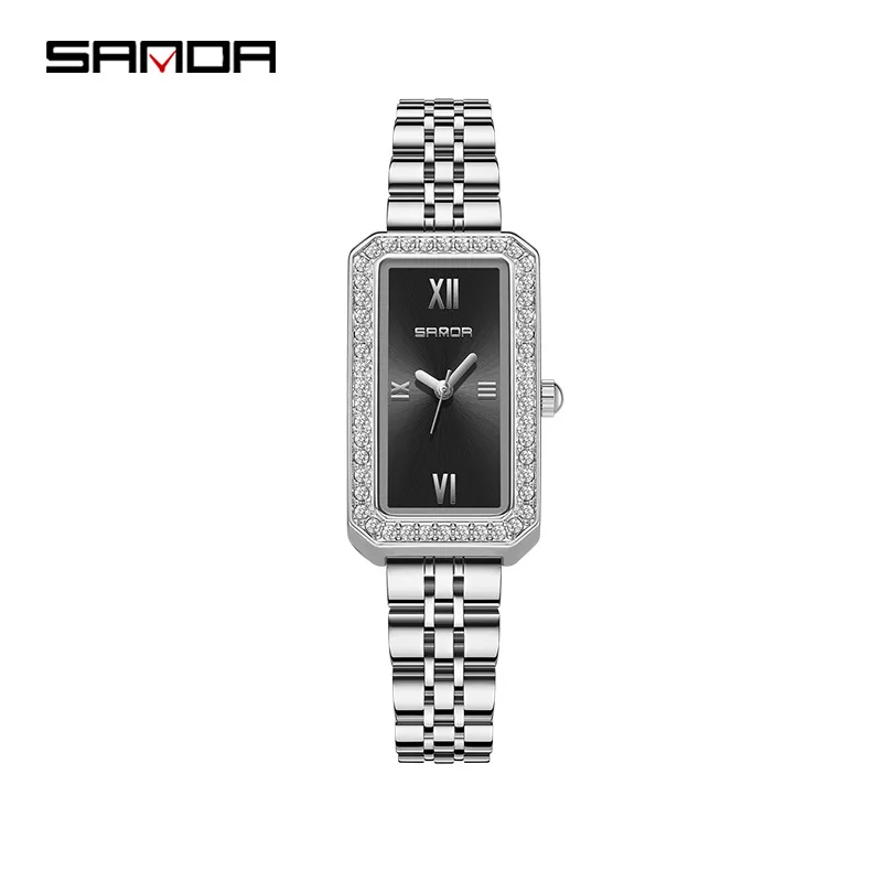 

Fashion Sanda Top Brand Trendy Design Hot Sale Rectangle Dial Waterproof Quartz Movement Business Women Analog Wrist Watch