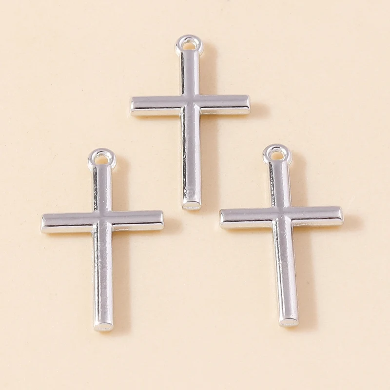 Set of 40 Adorable Alloy Cross Charms for DIY Jewelry and Crafts