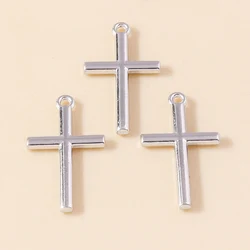 Set of 40 Adorable Alloy Cross Charms for DIY Jewelry and Crafts (Silver Color)