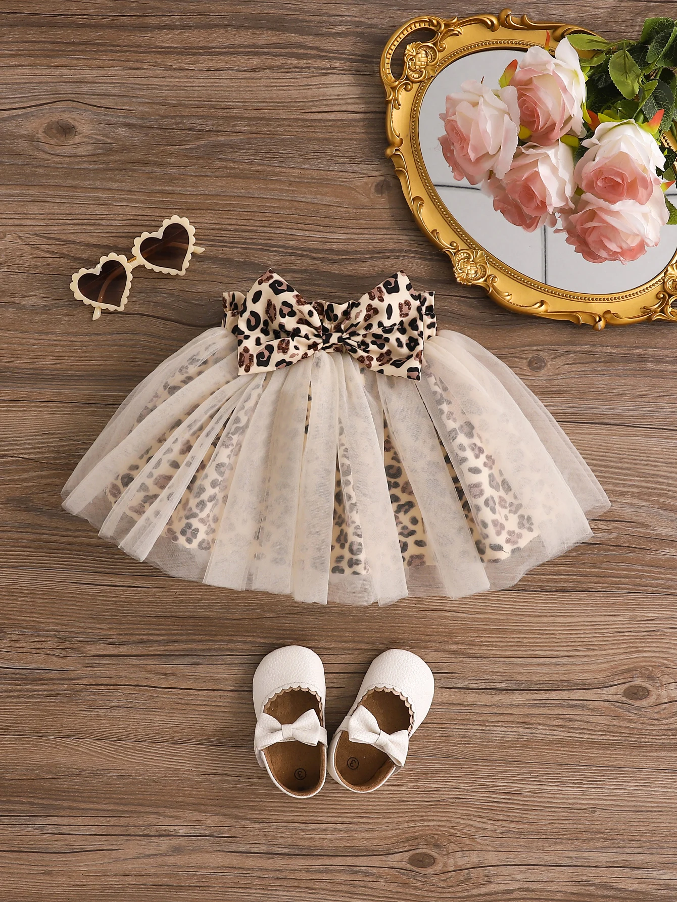 Baby Girl Skirts Bow Baptism Leopard Print Summer Party Birthday Fluffy